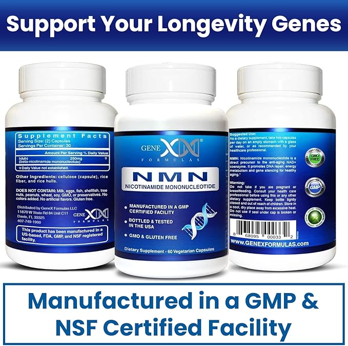 Genex Formulas NMN 250mg - Stabilized Form 60 Capsules - Image 2